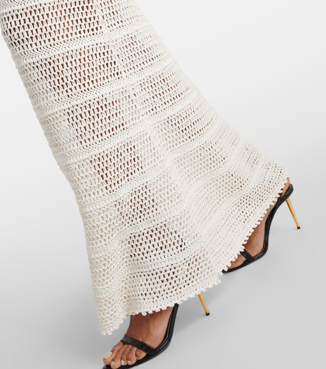 tom ford crochet dress Tom Ford Crochet-Knit Midi Dress In Brown - 60% Off