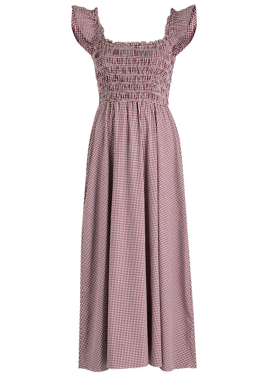 faithfull eudora ruffle-sleeve scoop-neck a-line midi dress Faithfull the Brand Eudora Midi Dress