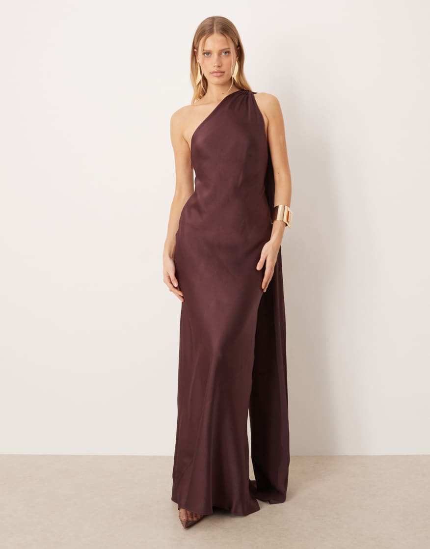mango one shoulder maxi dress One-Shoulder Maxi Dress (Women)