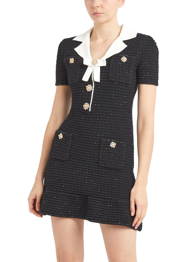 SELF-PORTRAIT Knit Bow Mini Dress | endource SELF-PORTRAIT Knit Bow Mini Dress | endource