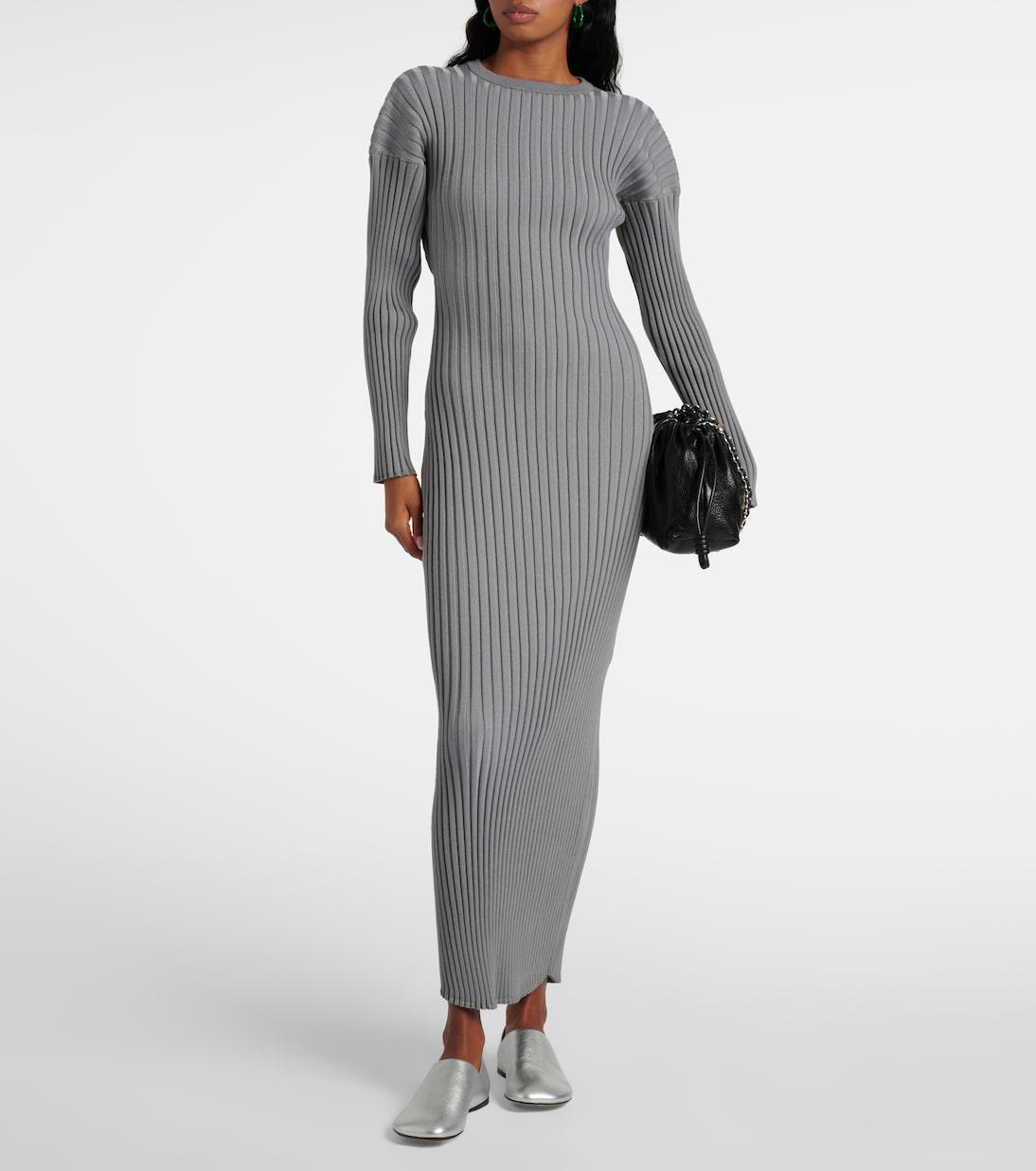loewe dress grey Ribbed-Knit Maxi custom_World Cup: After Party Looks