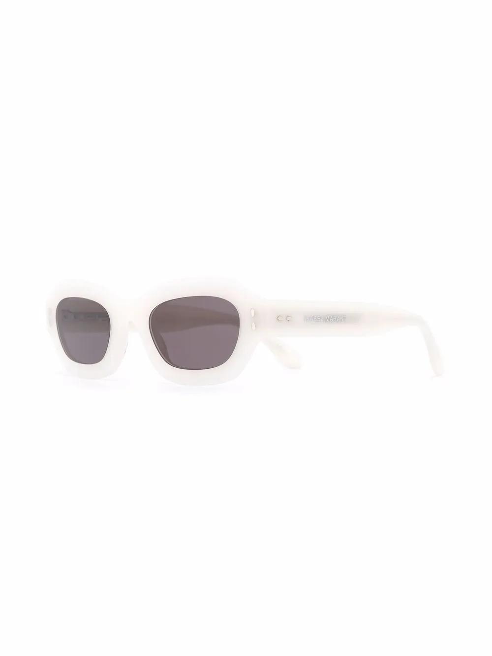 Isabel Marant White Geometric Sunglasses with pink Lenses 26549867_56117558_600.jpg main image 2