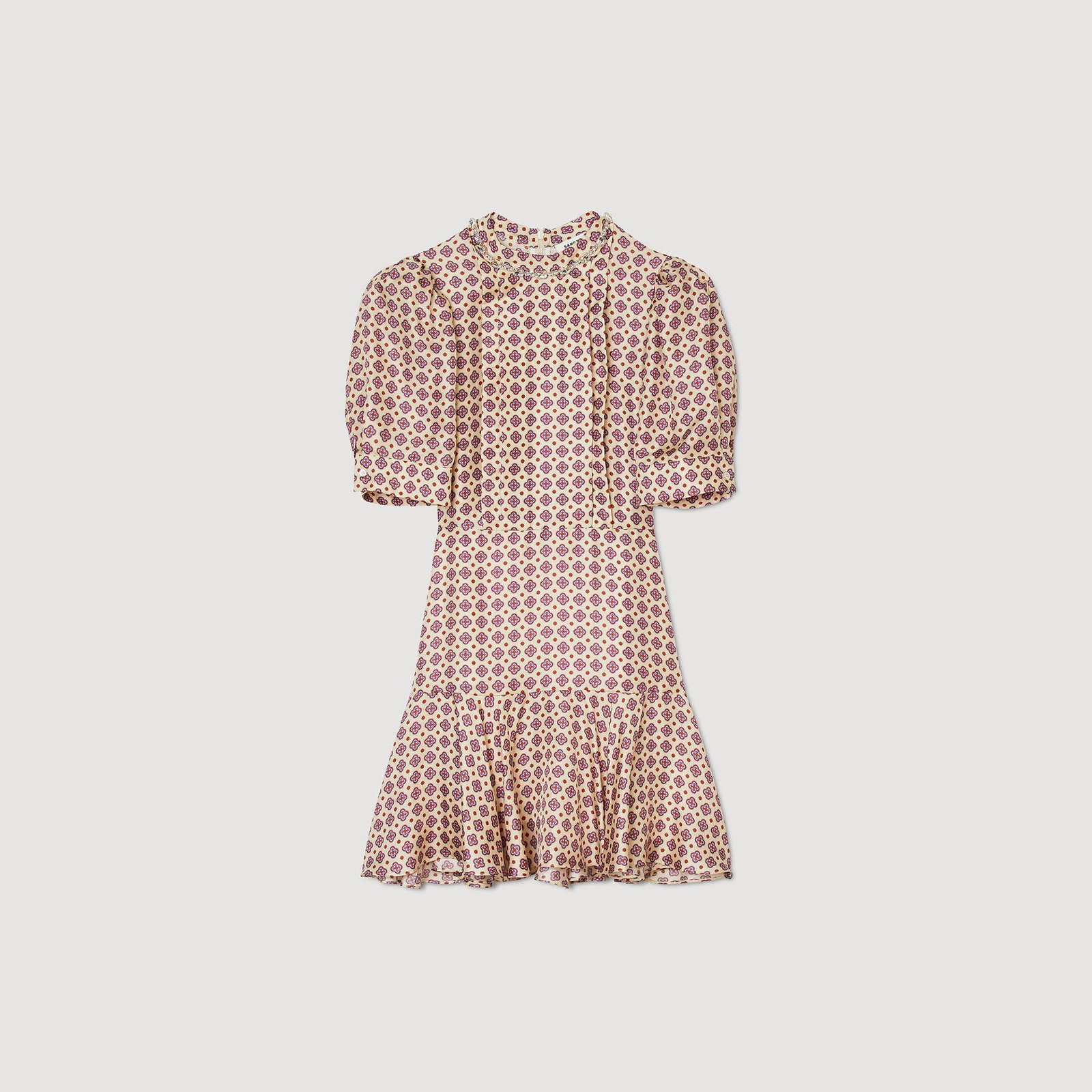 sandro short printed dress Elara Flower Print Short Dress White