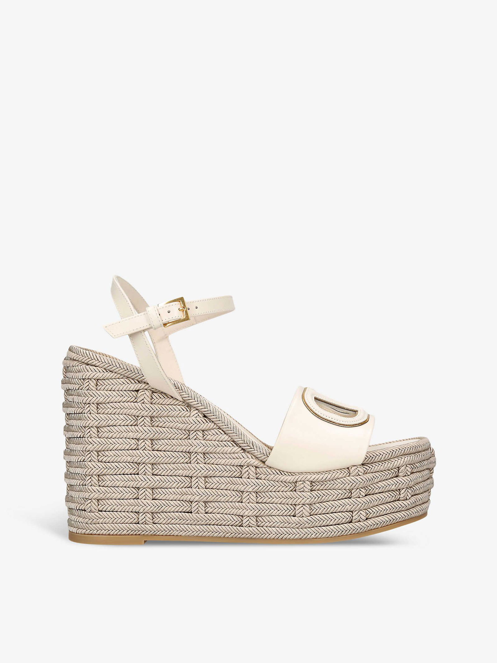 Valentino Garavani White Goatskin Platform Sandals