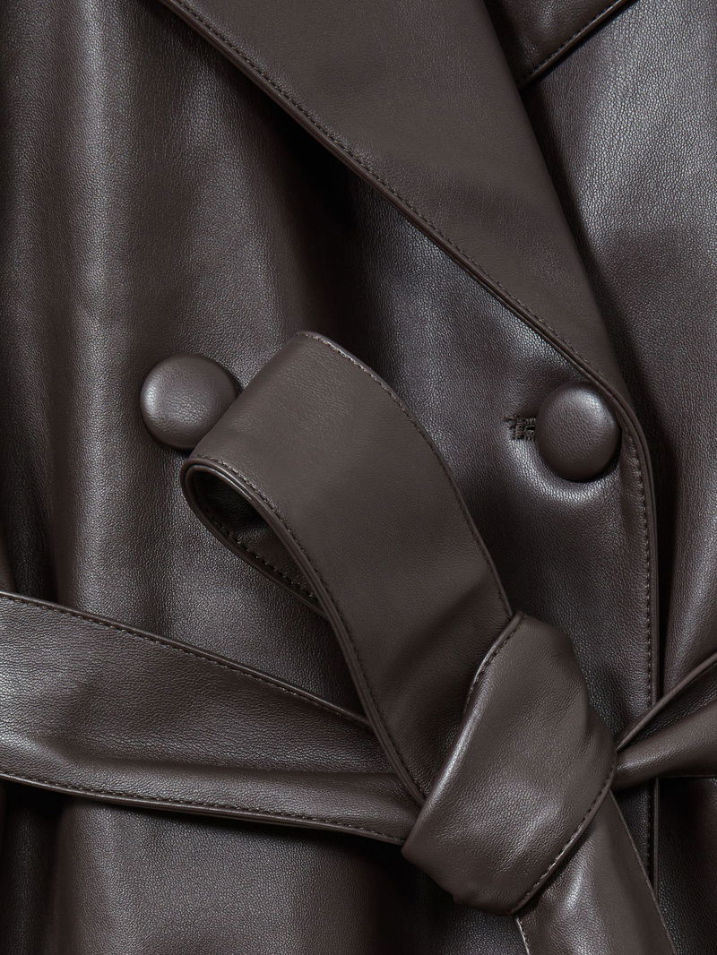 GOOD AMERICAN Faux-Leather Trench Coat endource