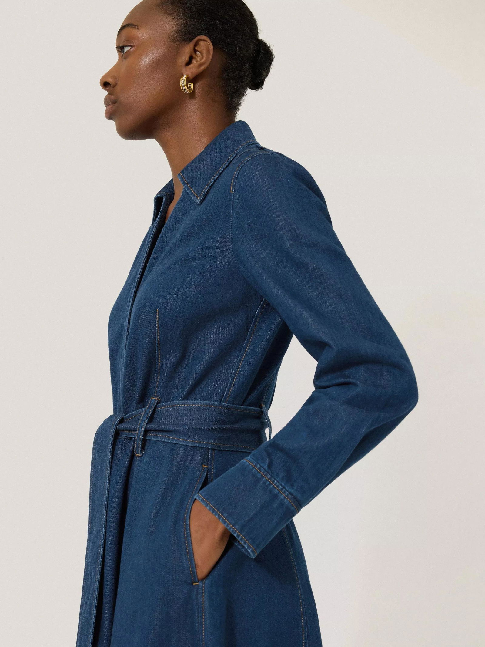 jigsaw denim dress Buy Jigsaw Indigo Denim Lyocell Belted Dress from Next USA