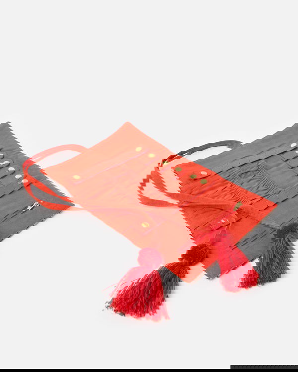 OLIVER BONAS Brown & Red Leopard Print Jewellery Roll | endource