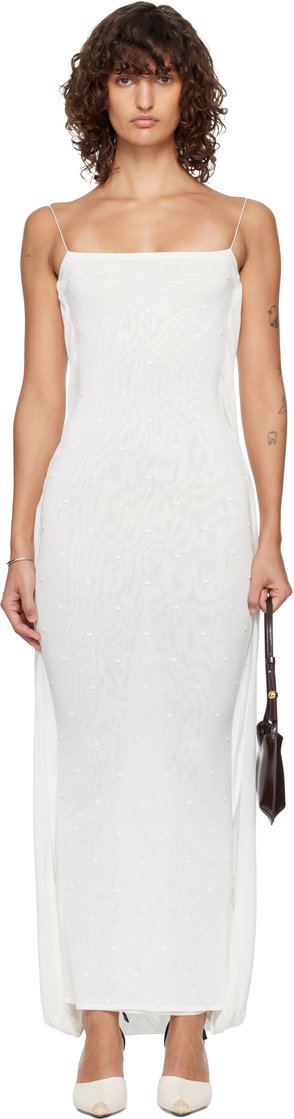 JACQUEMUS Embroidered Silk Mousseline Maxi Dress | endource