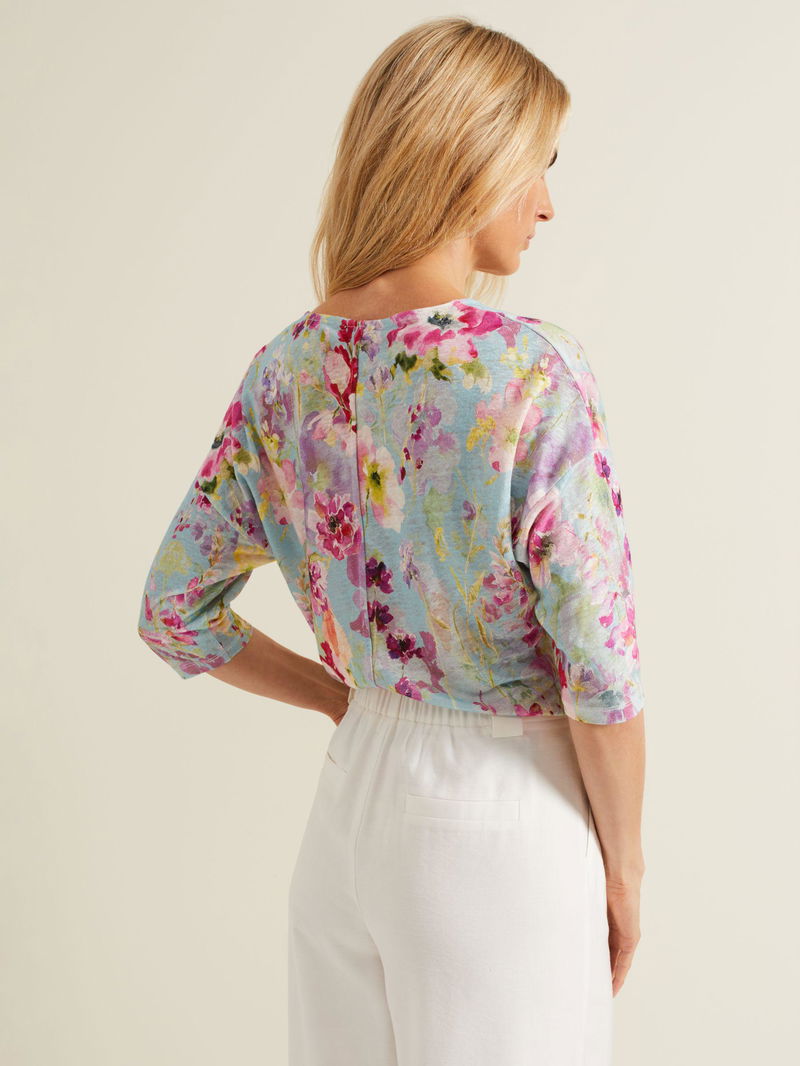 Phase Eight Flossie Floral Linen Top Phase Eight Flossie Floral Linen Top