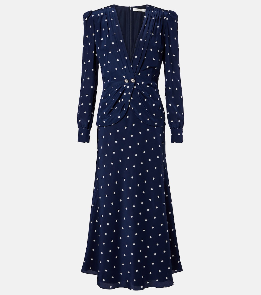 alessandra rich polka dot silk midi dress Alessandra Rich Polka Dot Midi Dress