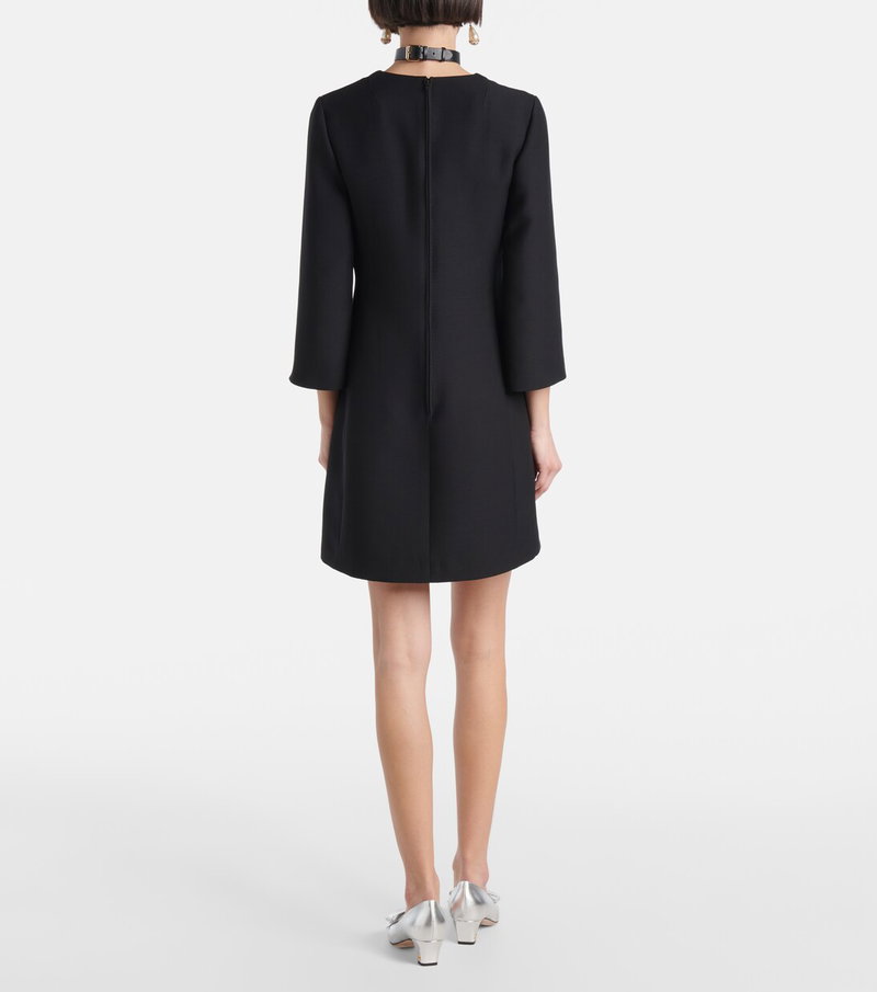 Black velvet dress with belt detail