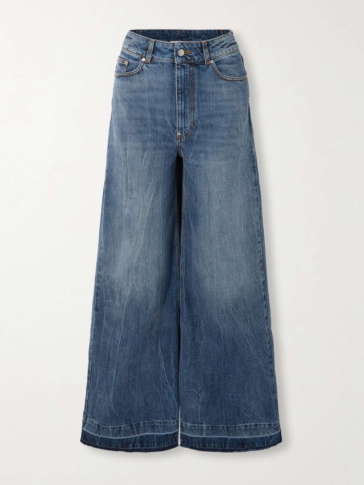 STELLA MCCARTNEY Frayed Wide-Leg Organic Jeans | endource