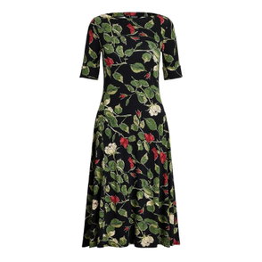 LAUREN RALPH LAUREN Floral Twist-Front Stretch Jersey Dress | endource