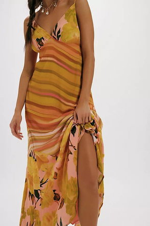 chinese dress ladies Free People Short Sleeve Sundrenched Maxi Dress  Timber Boutique