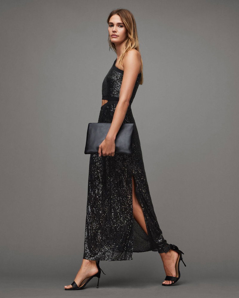 daisy topaz sequin cut out maxi dress ALLSAINTS Daisy Topaz Sequin Cut Out Maxi Dress