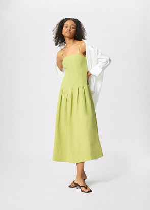 REFORMATION Christen Linen Midi Dress | endource