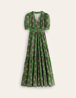 chinese dress ladies Bella Puff Sleeve Maxi Dress-Multi, Foliage Scatter main image 0