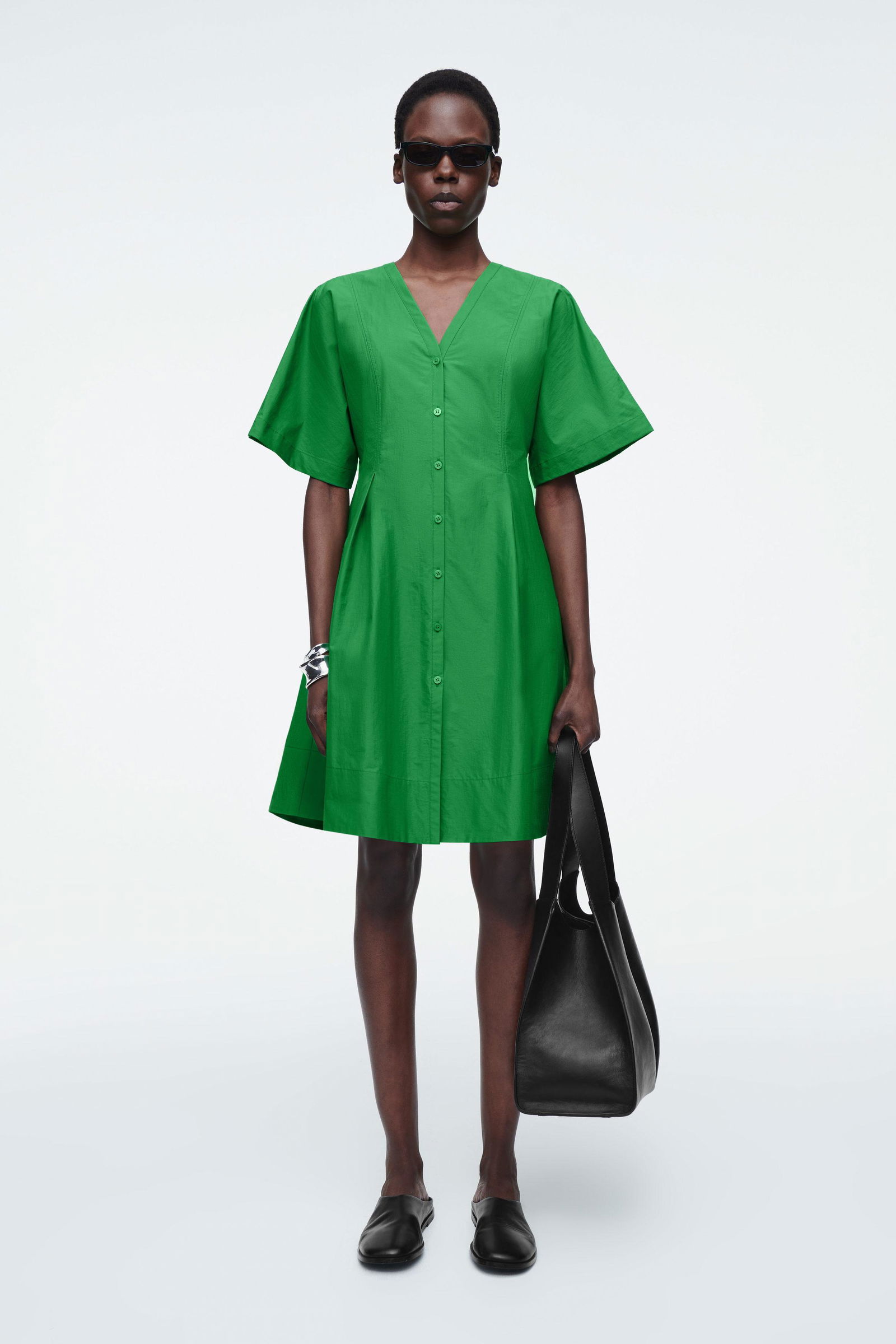 cos pleated a line mini dress PLEATED A-LINE MINI DRESS