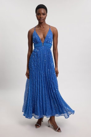 mehreen beaded maxi dress LAINEY PURPLE SATIN SEQUIN PEARL BEADED MAXI DRESS – SHOP DDMINE main image 1