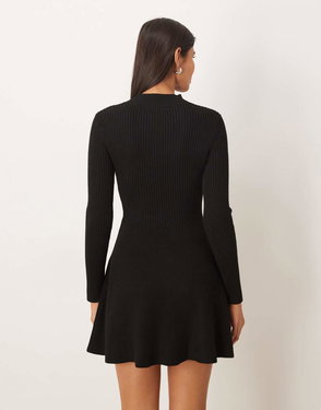 knee length dresses for ladies Tango Mango Black Long Sleeve Cha Cha Dress L