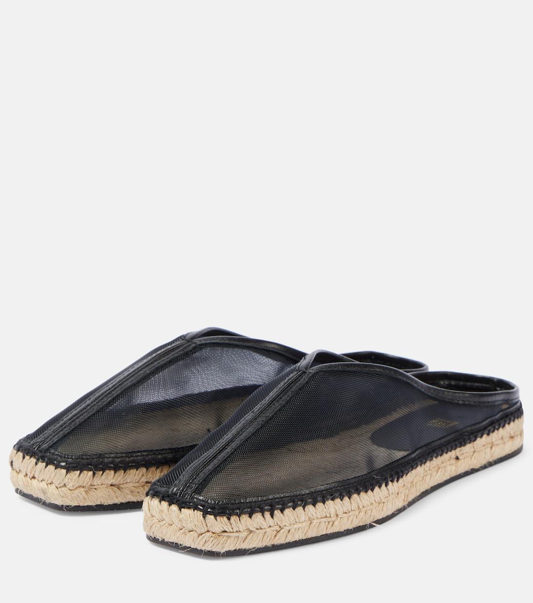 Toteme Natural Canvas Slip-On Espadrilles with Black Trim TOTEME  main image 4