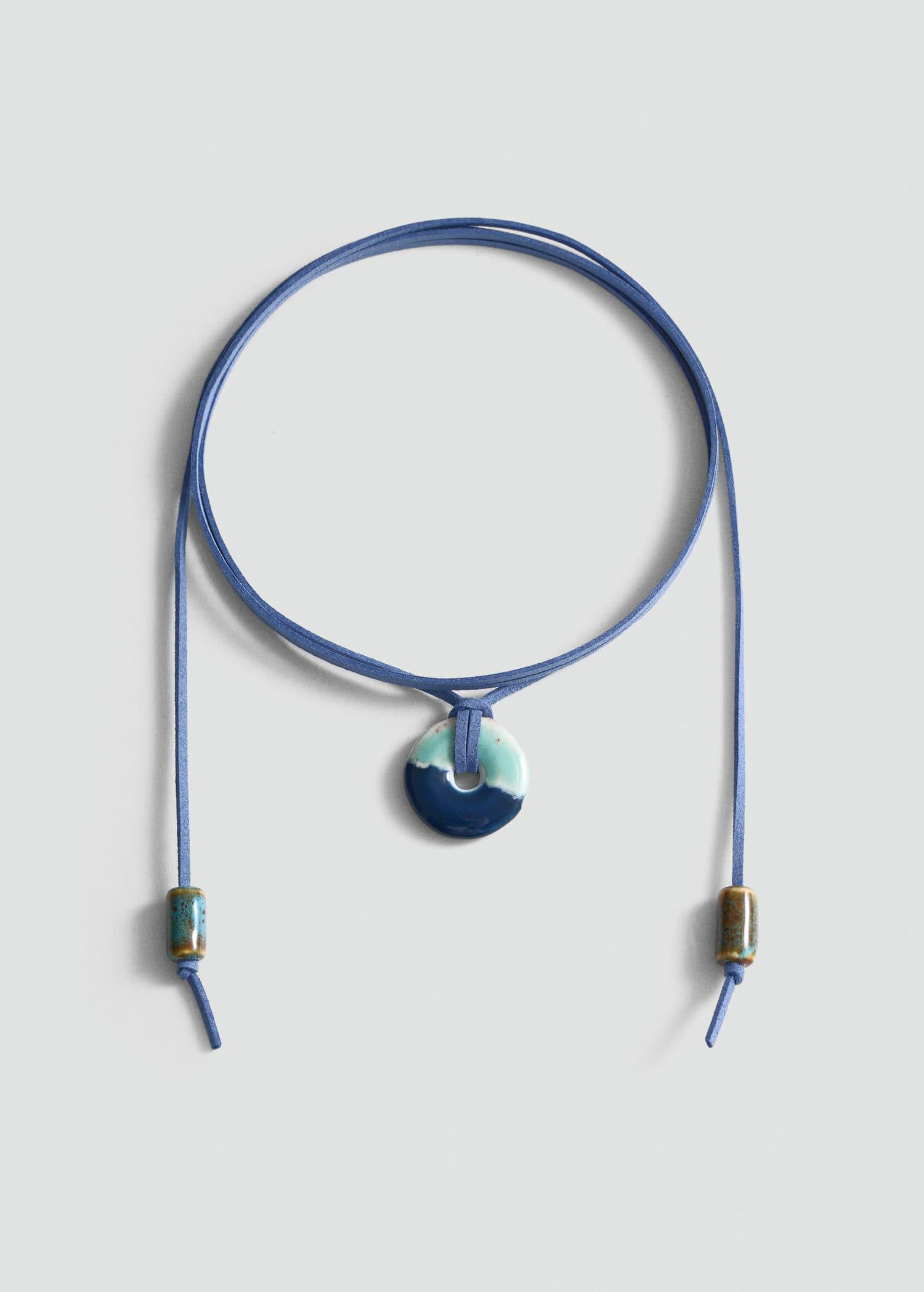 MANGO Pendant Cord Necklace in Blue | Endource