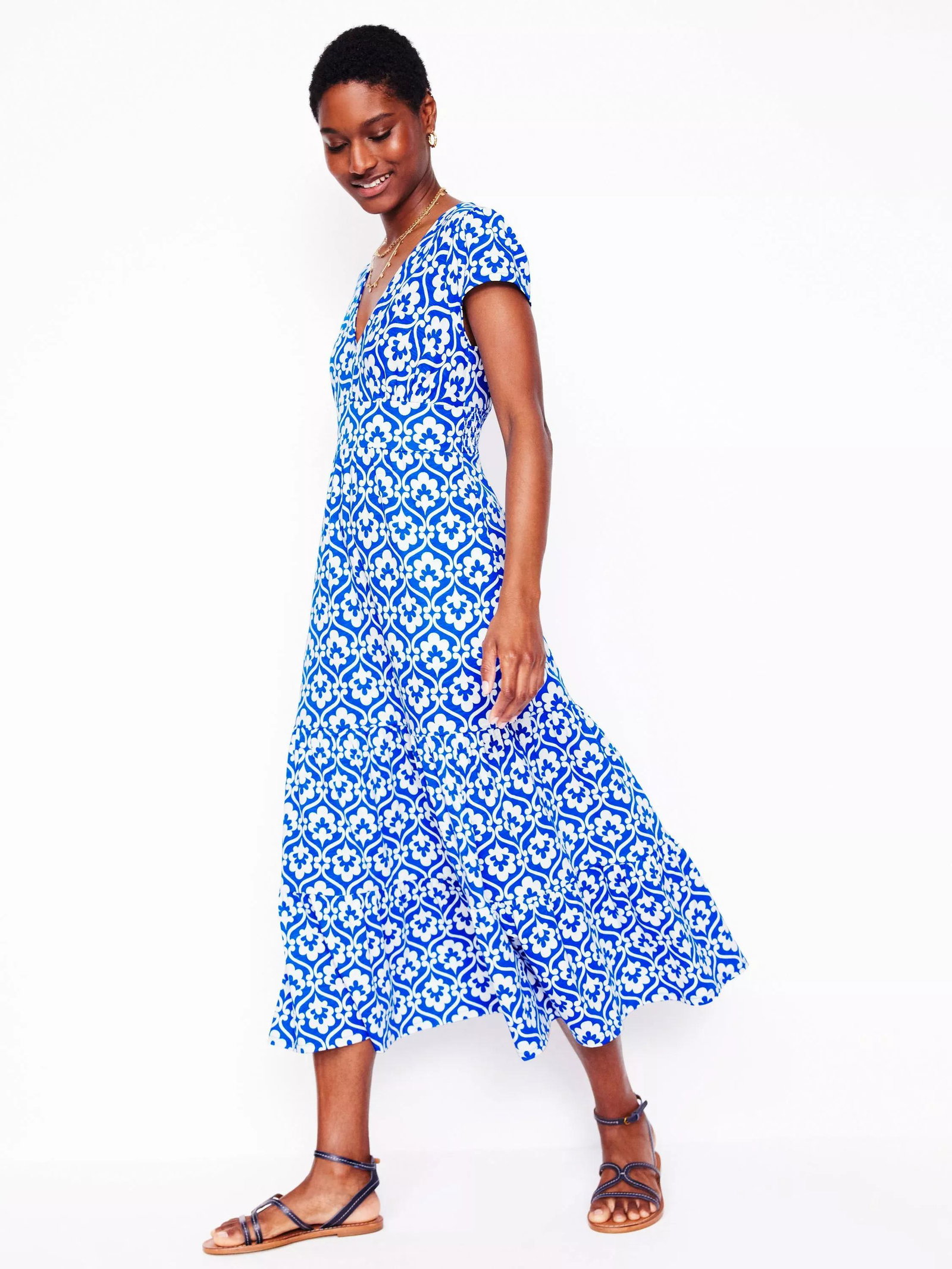 boden tiered jersey midi dress Formal dresses
