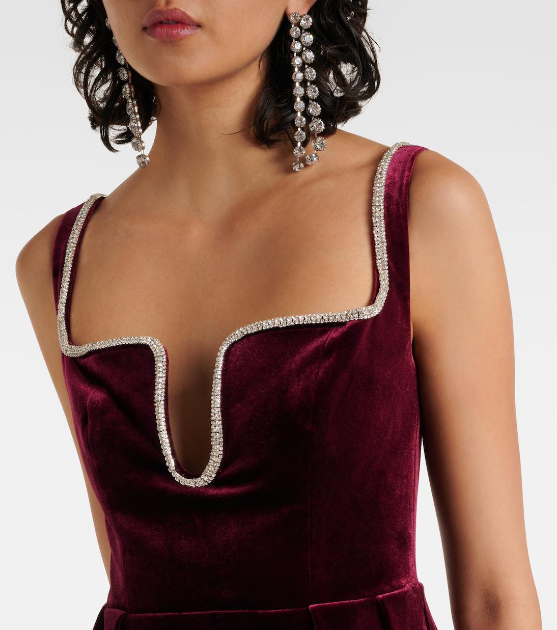 self portrait burgundy velvet dress SELF-PORTRAIT Minidress it pairs ideally with Color:White with Textured Oat Red velvet midi dress 27/10 Green and Black Sweetheart