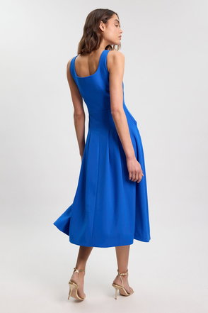 off shoulder midi dress with sleeves Mac Duggal - Plum Off The Shoulder Tea Length Dress