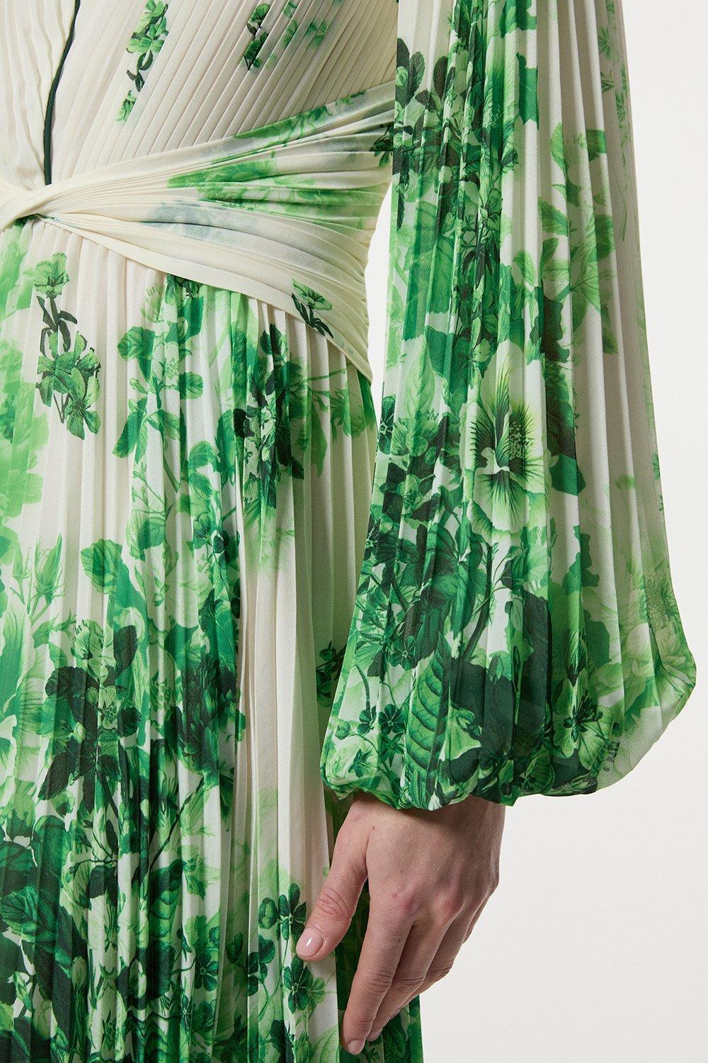 karen millen ombre floral silk cotton plunge maxi dress KAREN MILLEN Plus Size Ombre Floral Silk Cotton Plunge Maxi Dress