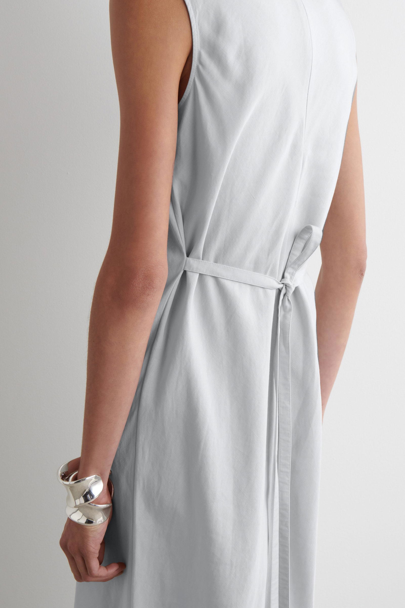 cos bias cut linen blend midi dress COS Bias-Cut Linen-Blend Midi Dress