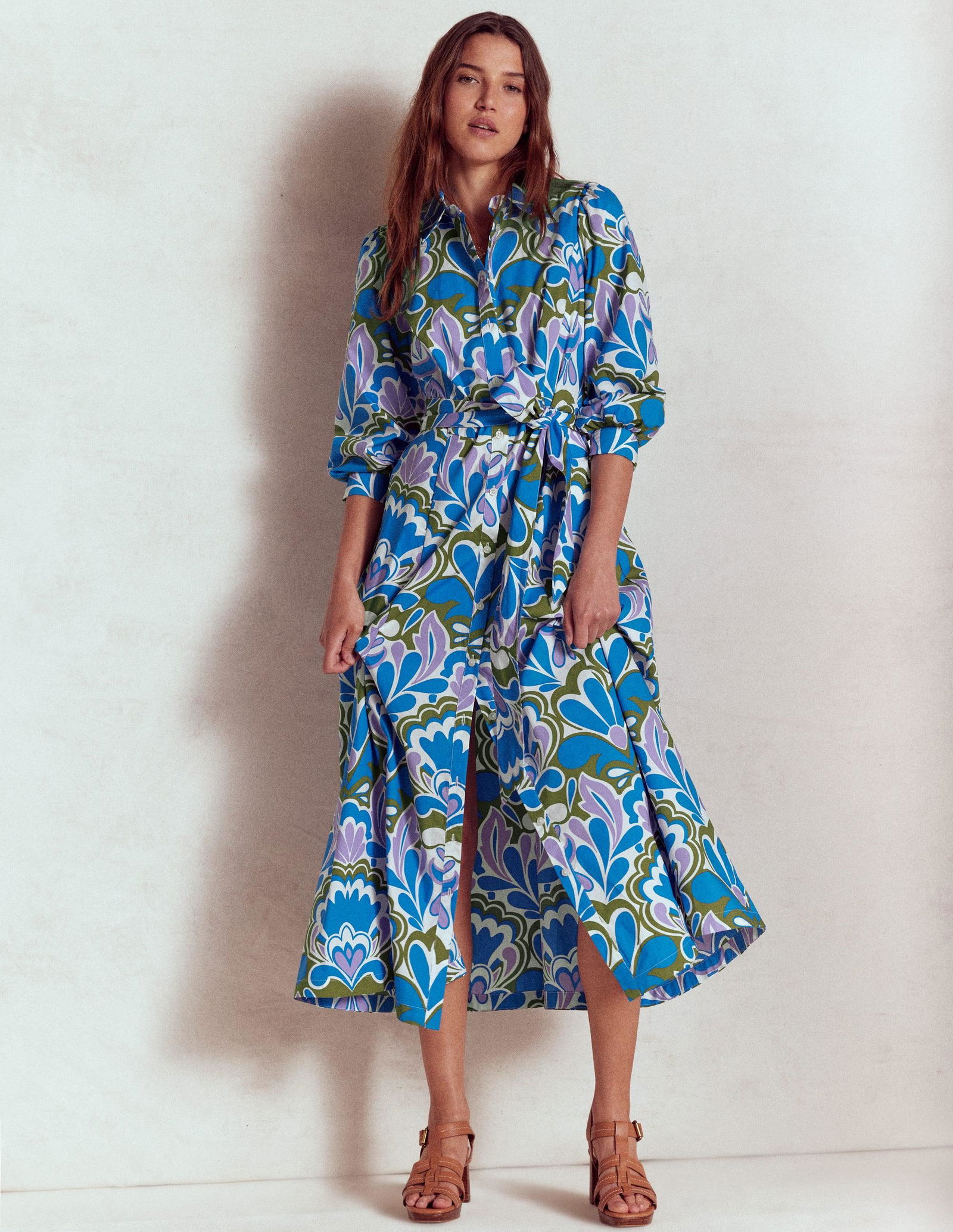 boden clara cotton shirt dress Clara Cotton Shirt Dress - Multi, Ornamental Floral