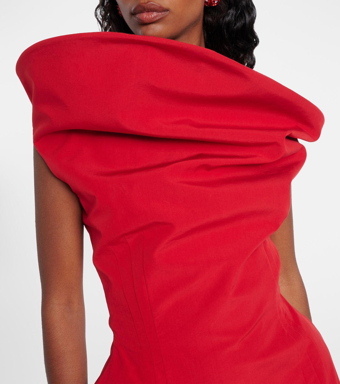 magda butrym asymmetrical sculpted cotton mini dress MAGDA BUTRYM Asymmetric Cotton-Blend Minidress