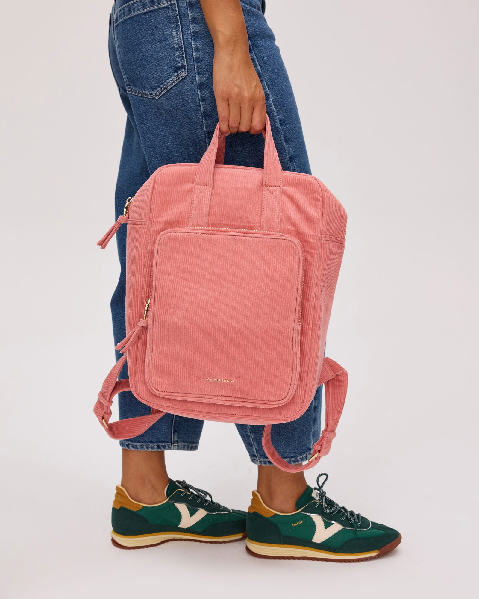 Mami Backpack OLIVER BONAS Mami Pink Corduroy Backpack | endource