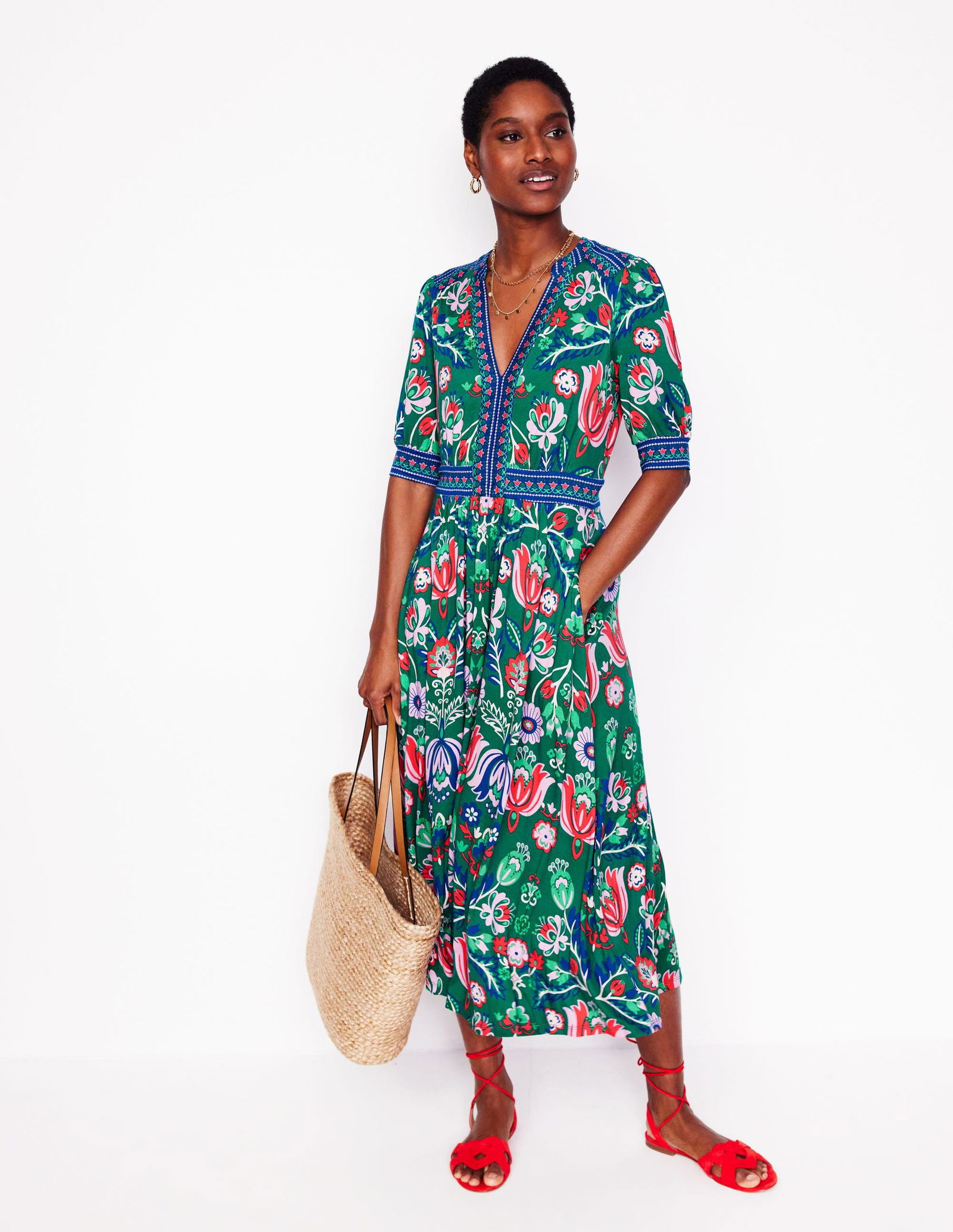 BODEN Lily Jersey Midi Tea Dress | endource BODEN Lily Jersey Midi Tea Dress | endource