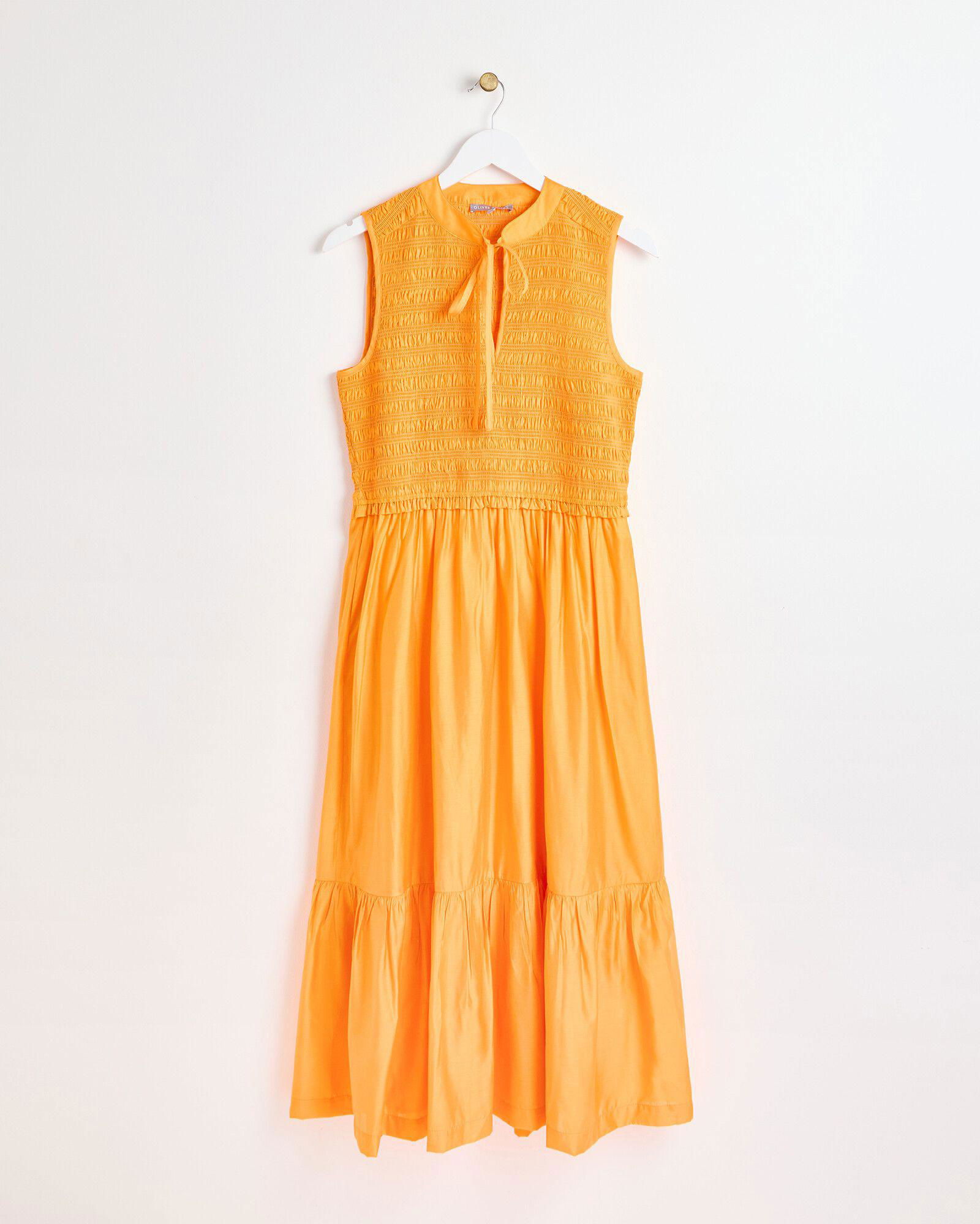 oliver bonas orange dress Coral Orange Textured Puff Sleeve Mini Dress