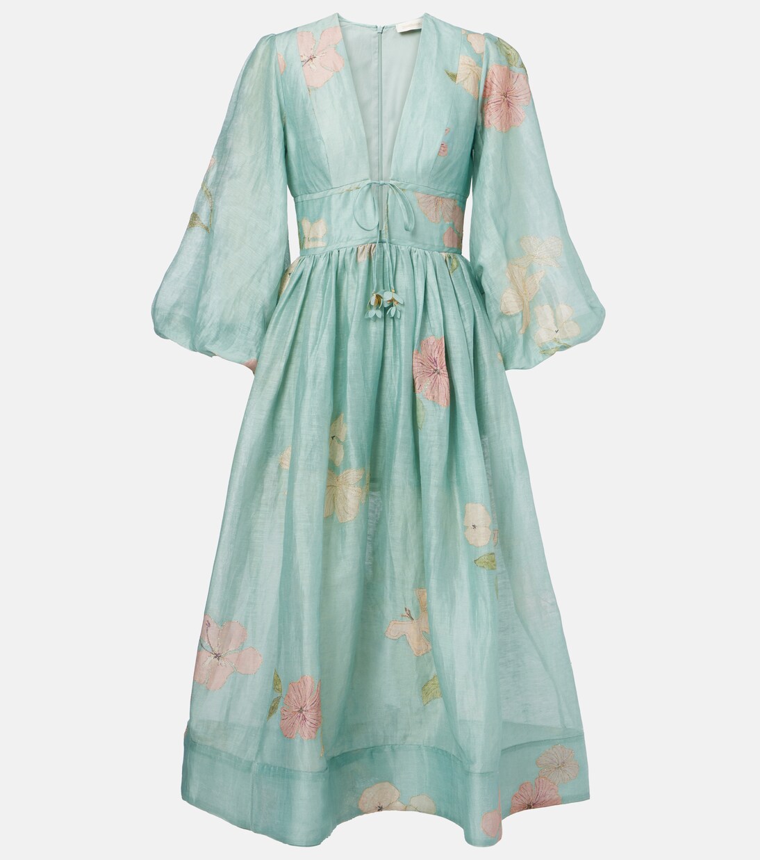 zimmermann illuminate silk and linen cocktail dress Illuminate silk and linen cocktail dress in beige - Zimmermann