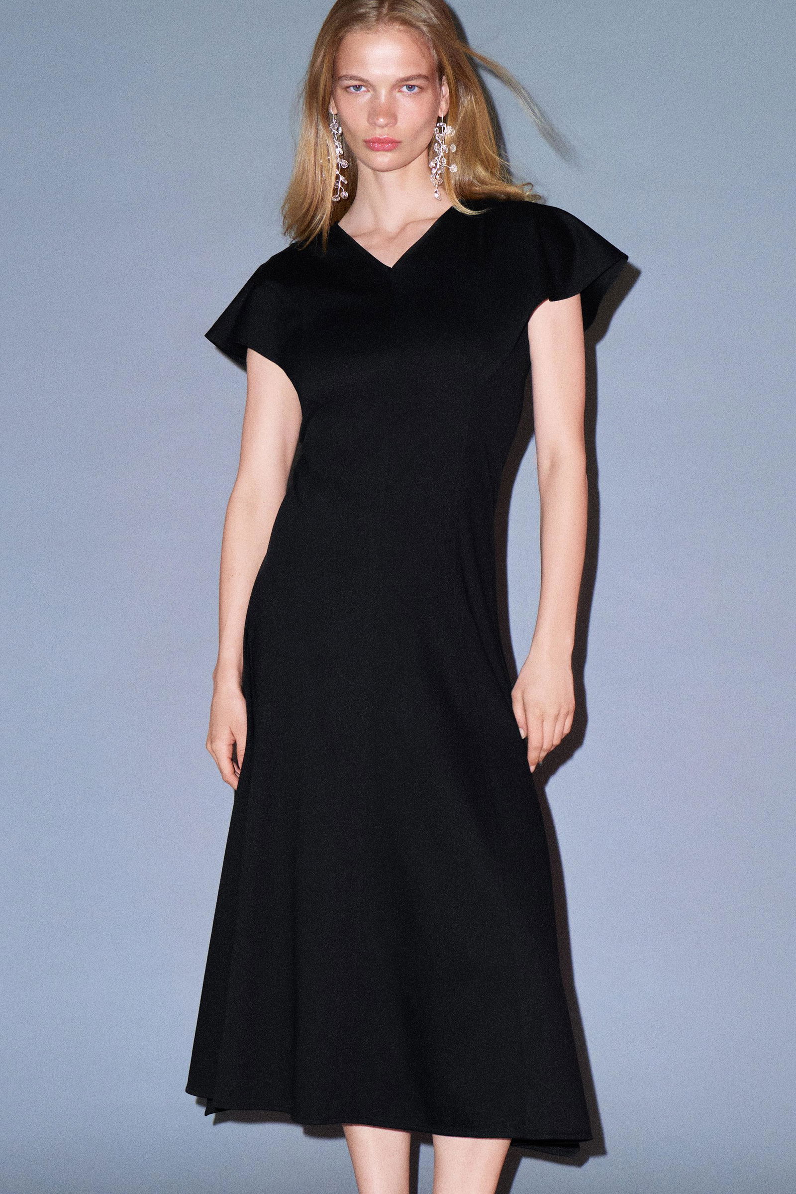 COS Petal-Sleeve Cotton Midi Dress | endource