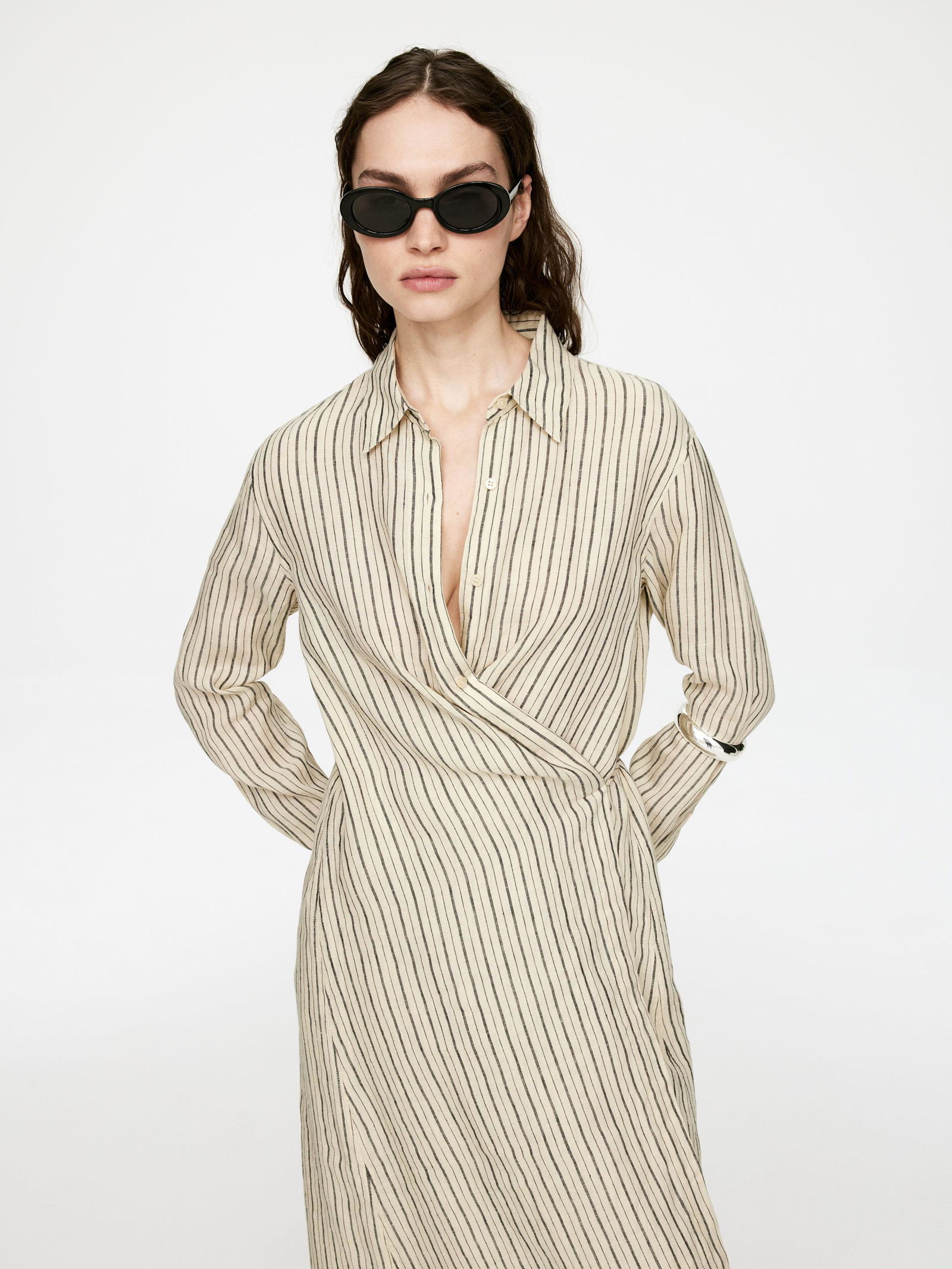 chinese dress ladies READY TO SHIP Maxi Linen Wrap Dress main image 0