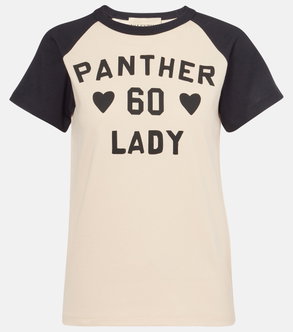 Valentino panther graphic t-shirt, beige and black print
