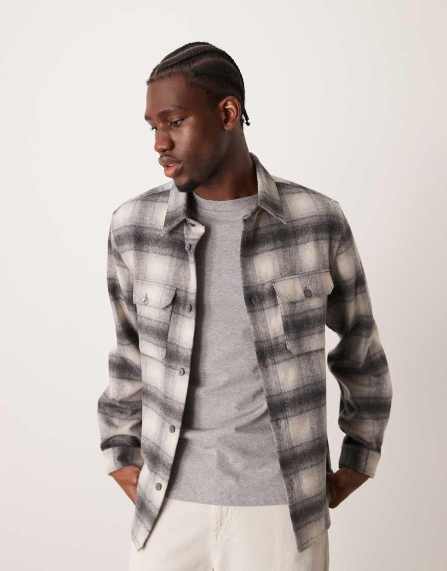 MANGO Regular Fit Checkered Flannel Shirt endource