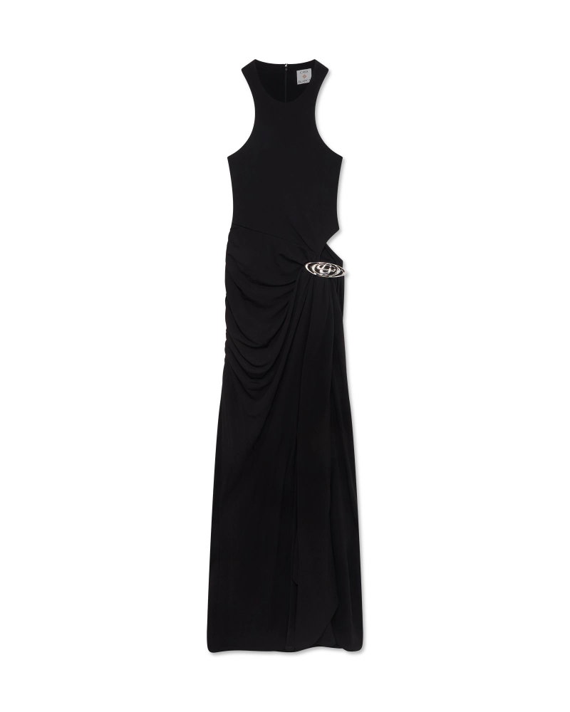 Casablanca Paris Black Draped Maxi Dress | endource Casablanca Paris Black Draped Maxi Dress | endource