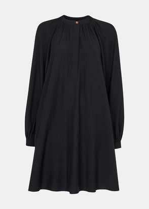 Whistles Black Full Volume Gathered Dress Whistles Black Full Volume Gathered Dress