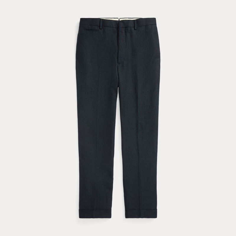 RALPH LAUREN RRL Slim Fit Linen Suit Trouser in Blue | endource