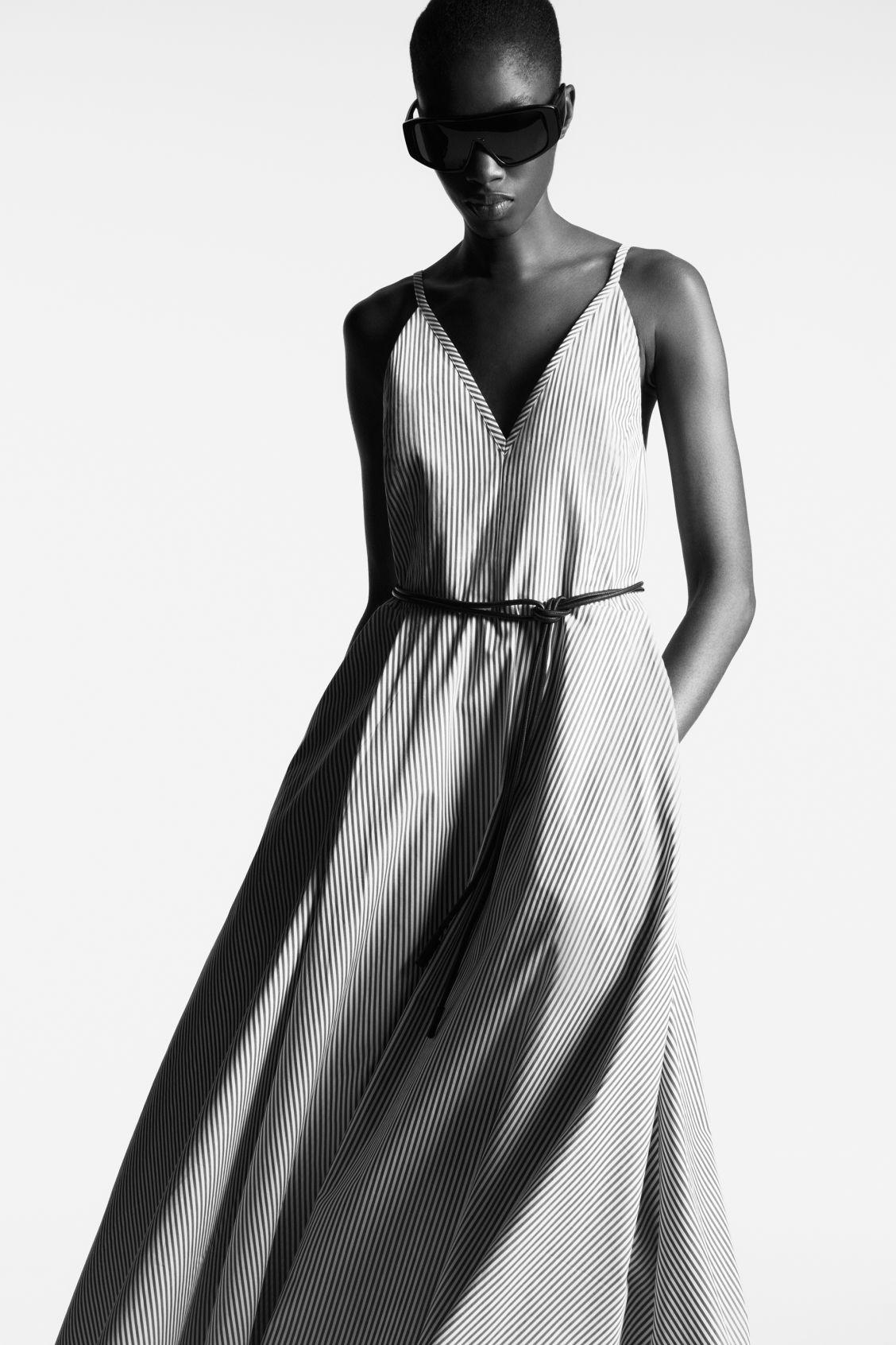 COS Striped A-Line Midi Dress | endource