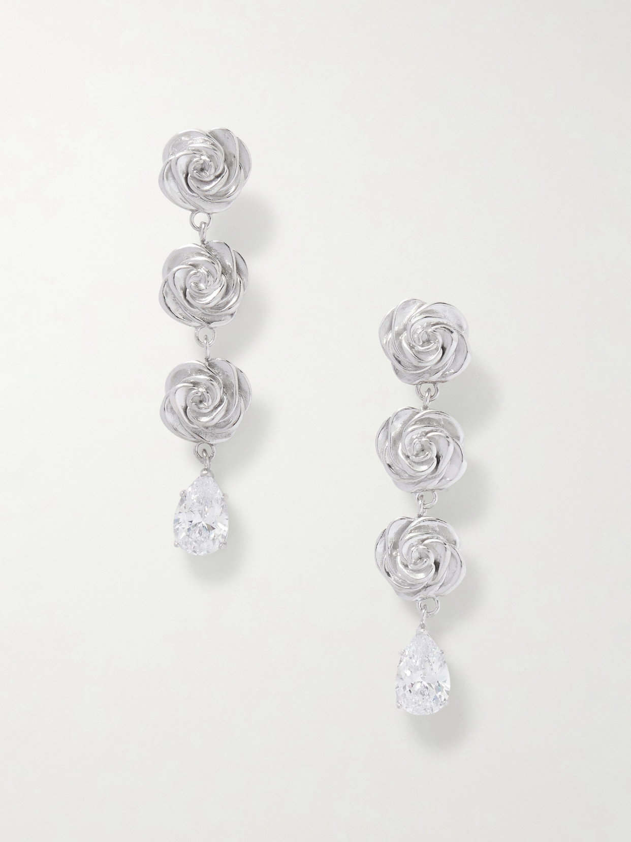 MAGDA BUTRYM Rhodium-Plated Crystal Earrings | endource