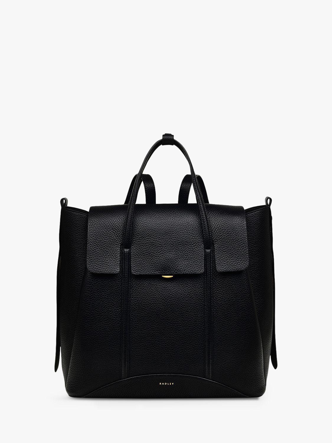 RADLEY The Chancery Leather Medium Flapover Backpack in Black | endource