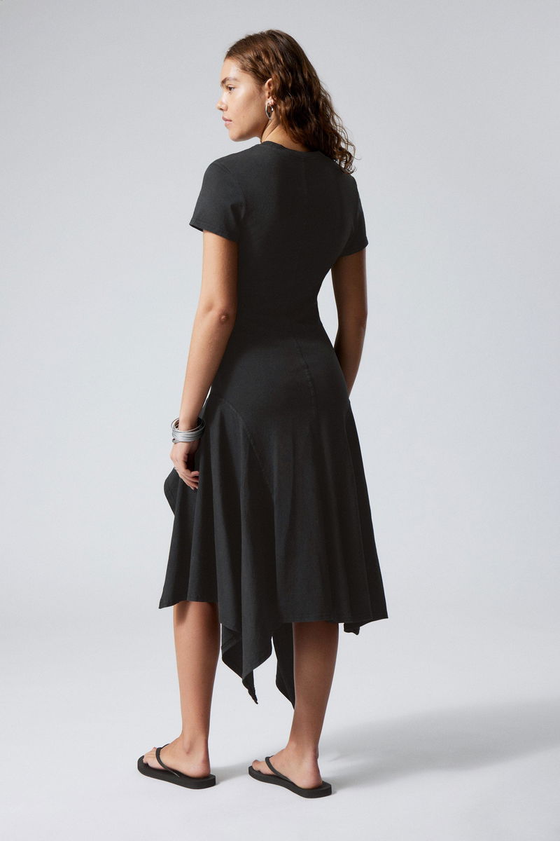 weekday asymmetric dress Weekday backless ruffle asymmetric mini dress in light gray