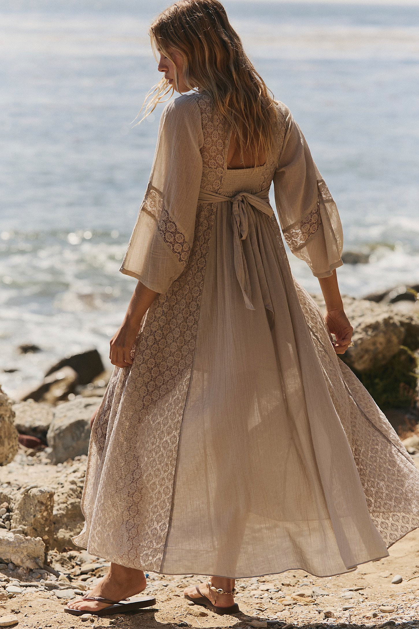 knee length dresses for ladies Free People Free-est Starlight Maxi Dress  White Chocolate Couture