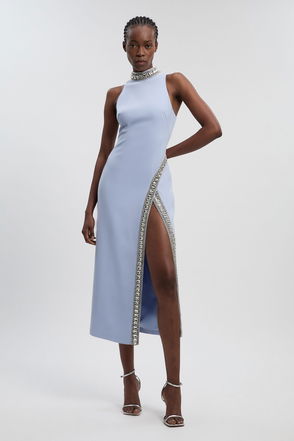 KAREN MILLEN Crystal Embellished Midi Dress | endource